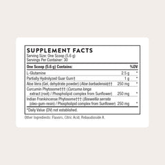 THORNE EnteroMend bottle pour demonstrating easy daily serving for digestive balance.