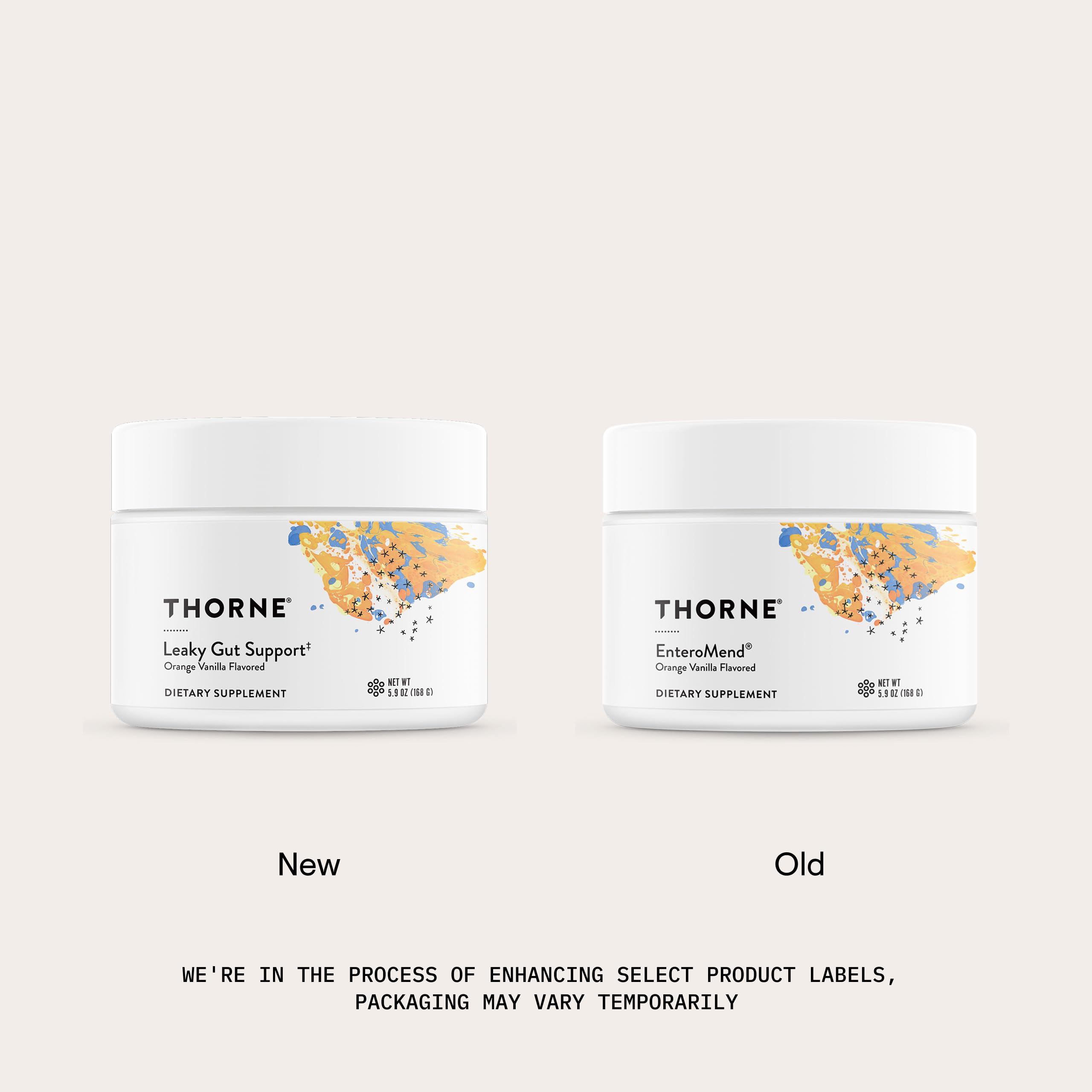 THORNE EnteroMend capsules closeup highlighting convenient GI support.