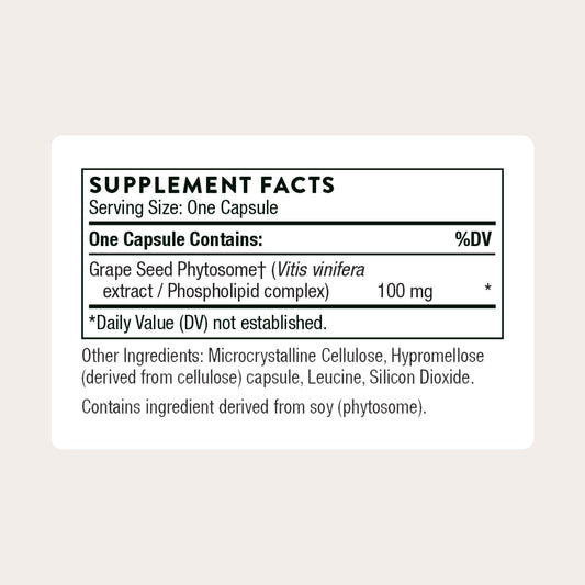 THORNE grape seed extract capsules shown for daily antioxidant routine