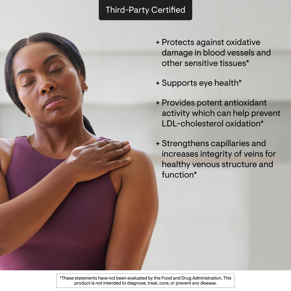 Ingredients shot featuring THORNE grape seed extract for vascular support