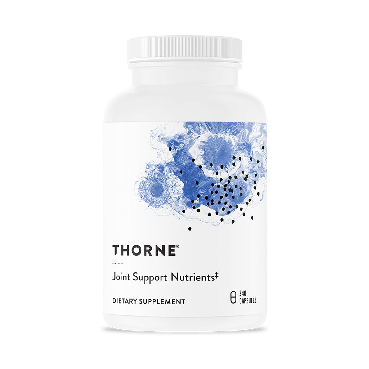 THORNE Joint Support Nutrients bottle front, showcasing easy-to-take capsules for daily mobility support.
