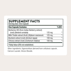 THORNE Liver Cleanse bottle pour captured for on-the-go dosing.