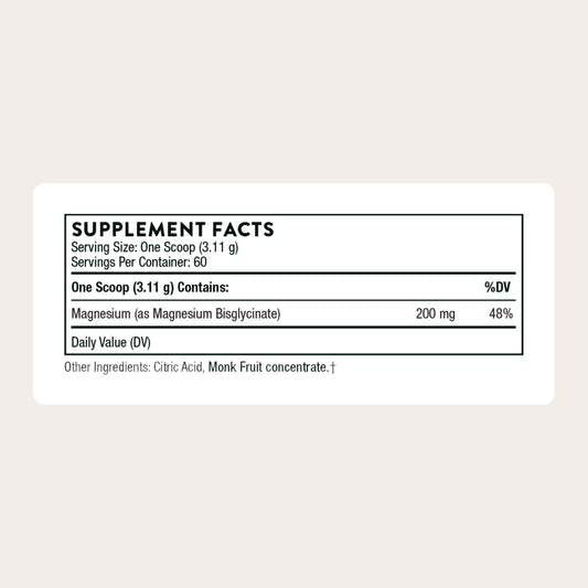 Thorne magnesium bisglycinate being poured into a glass for muscle relaxation after workouts