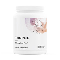 THORNE MediClear Plus tub front showing complete multivitamin profile for daily nutrition