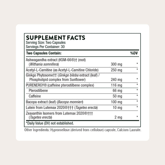 THORNE Memoractiv capsules close-up for focus and clarity