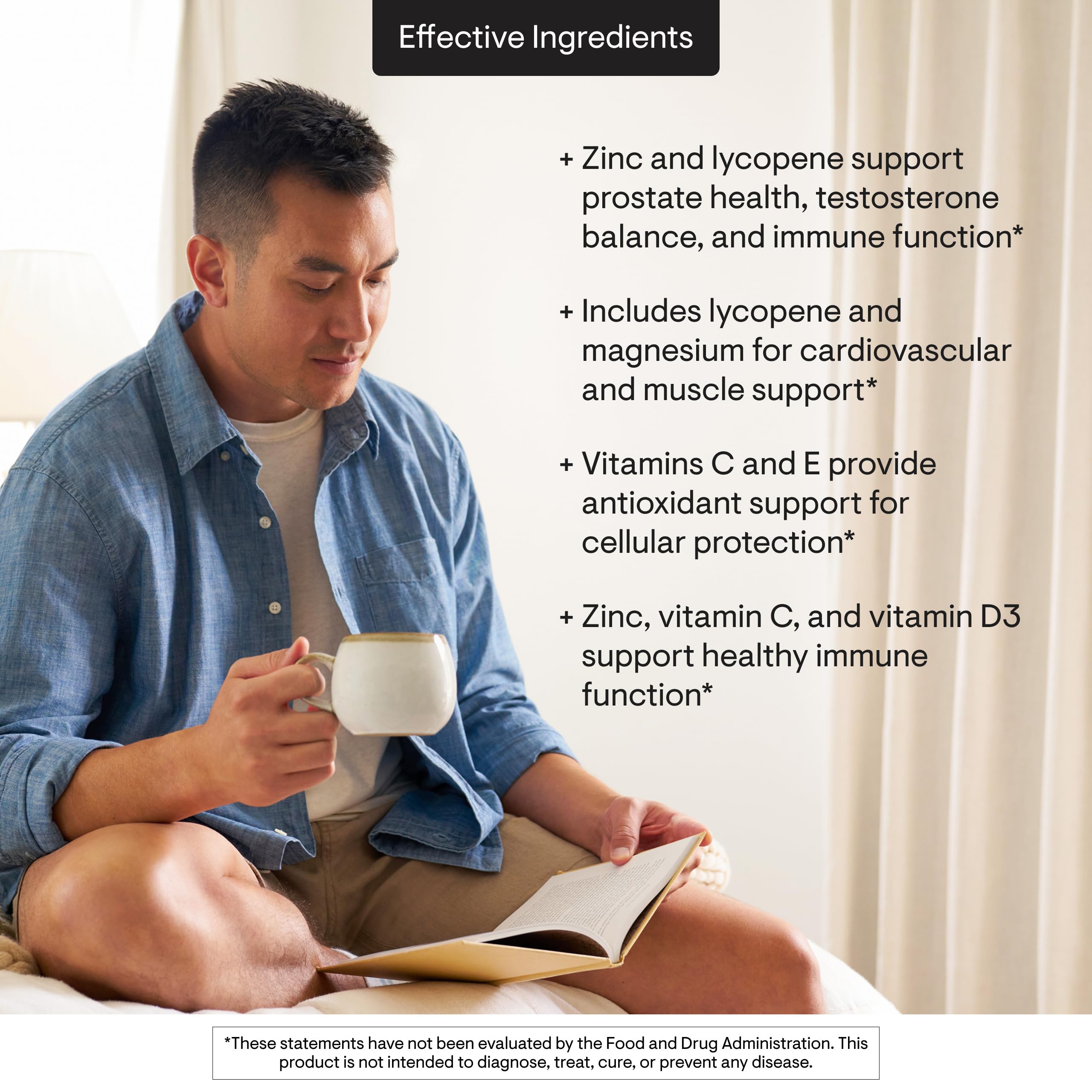 THORNE Men's Multi 50+ lycopene graphic emphasizes prostate considerations.