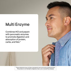 Thorne Multi Enzyme capsules on a surface showing easy dosing