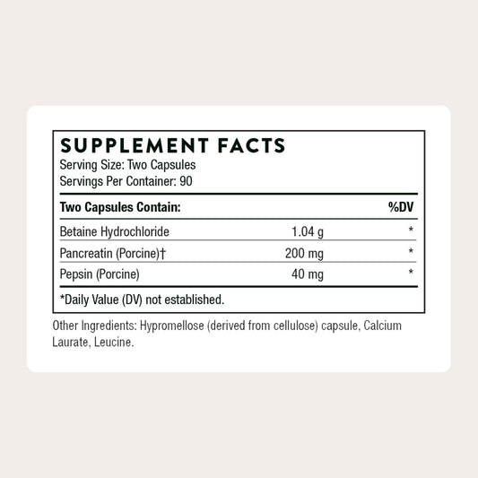 Thorne Multi Enzyme label closeup highlights dairy-free formula
