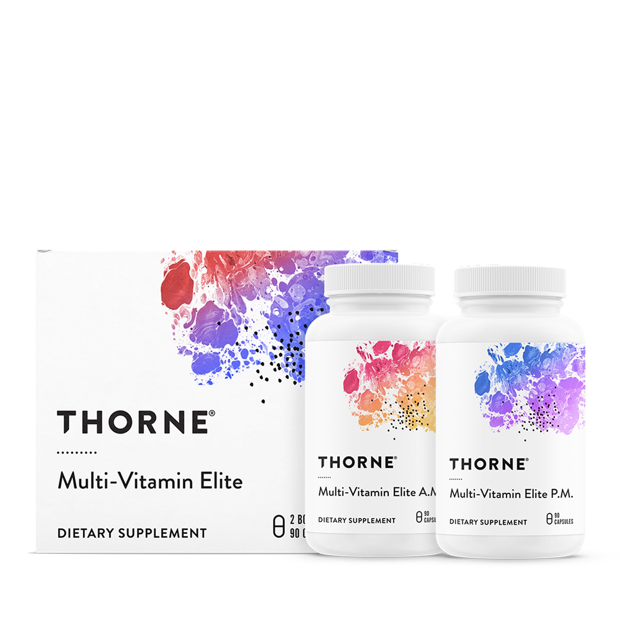 THORNE Multi-Vitamin Elite AM bottle for daytime energy support.