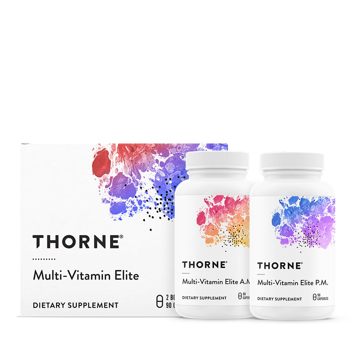 THORNE Multi-Vitamin Elite AM bottle for daytime energy support.