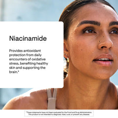 THORNE Niacinamide label with third-party certification for accuracy and safety.