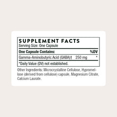 THORNE PharmaGABA-250 capsules closeup in a 60-count bottle.