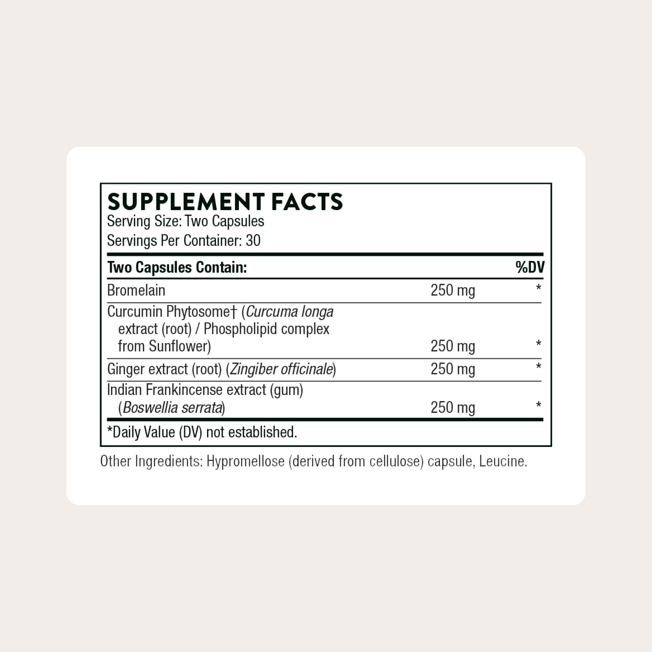 THORNE Phytoprofen bottle label close-up showing ingredients and third-party certification