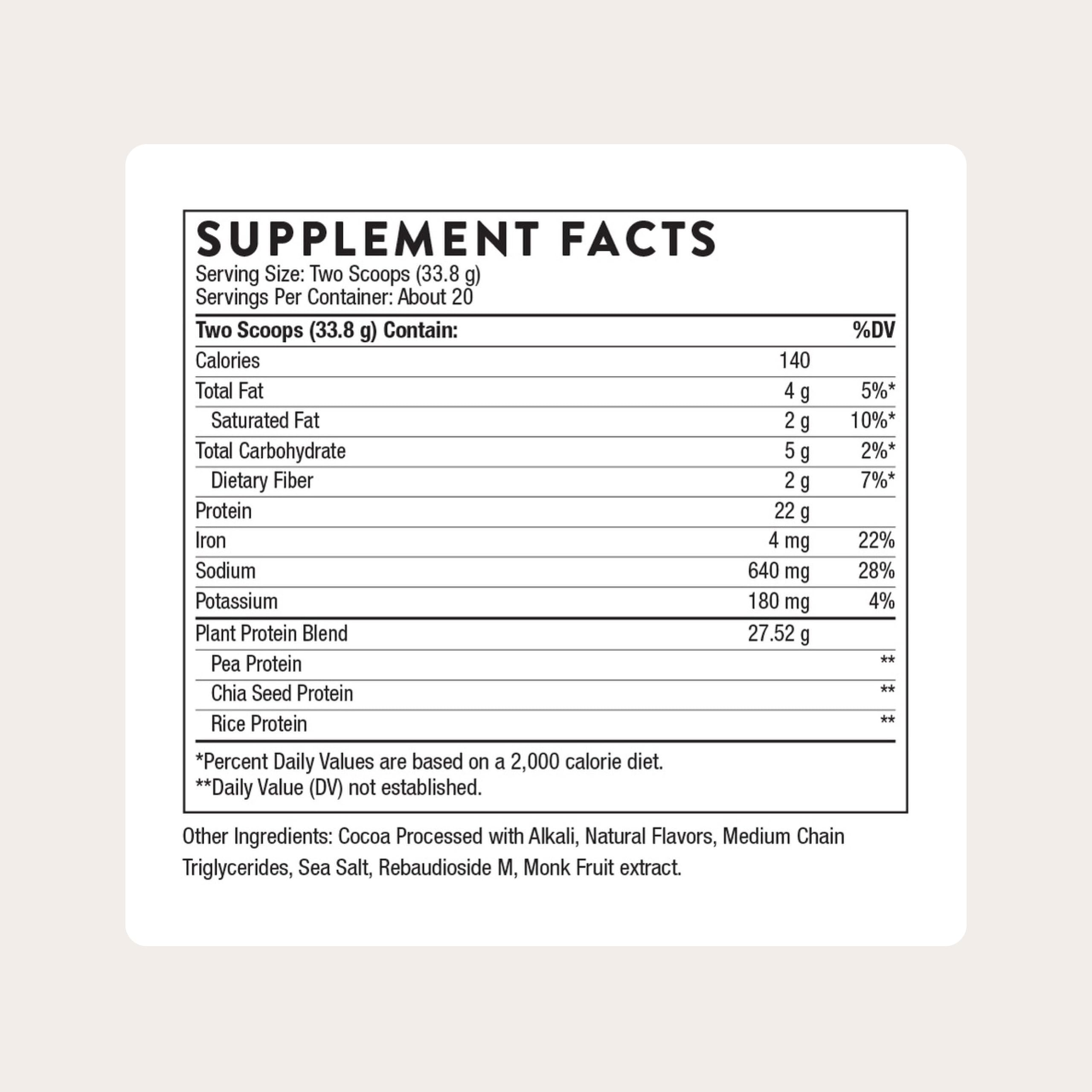 THORNE plant protein chocolate scoop showing serving option for quick vegan nutrition