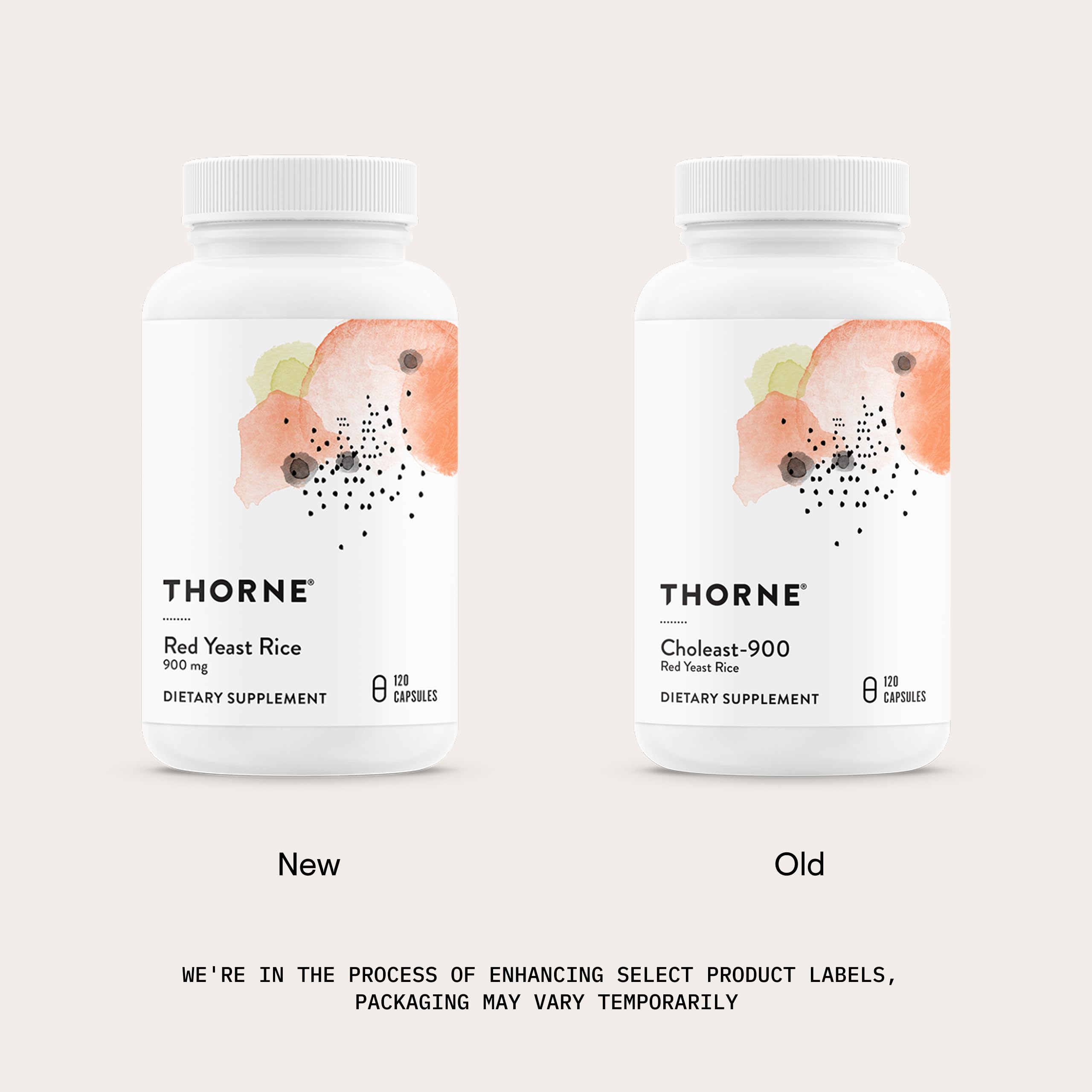 THORNE Red Yeast Rice ingredients chart and overview