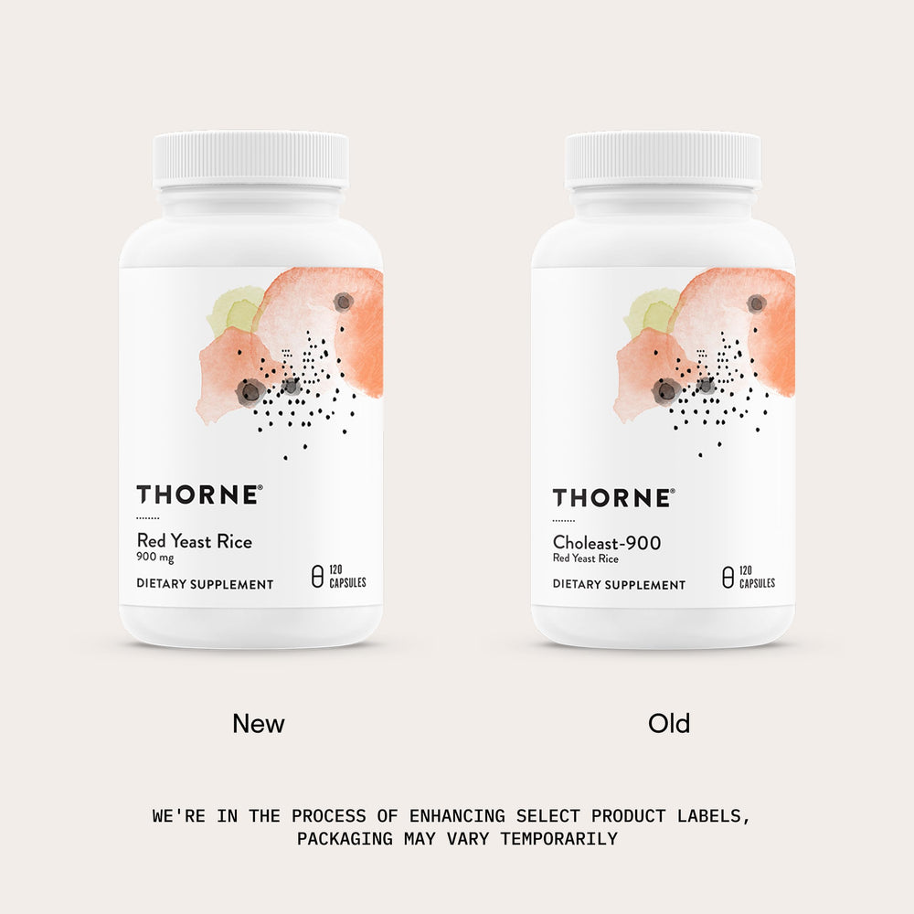 THORNE Red Yeast Rice ingredients chart and overview