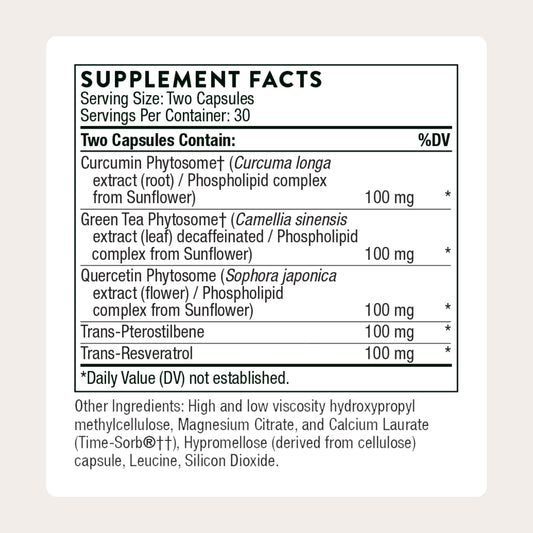 Close-up of capsules highlighting easy daily dosing and plant-based antioxidants.