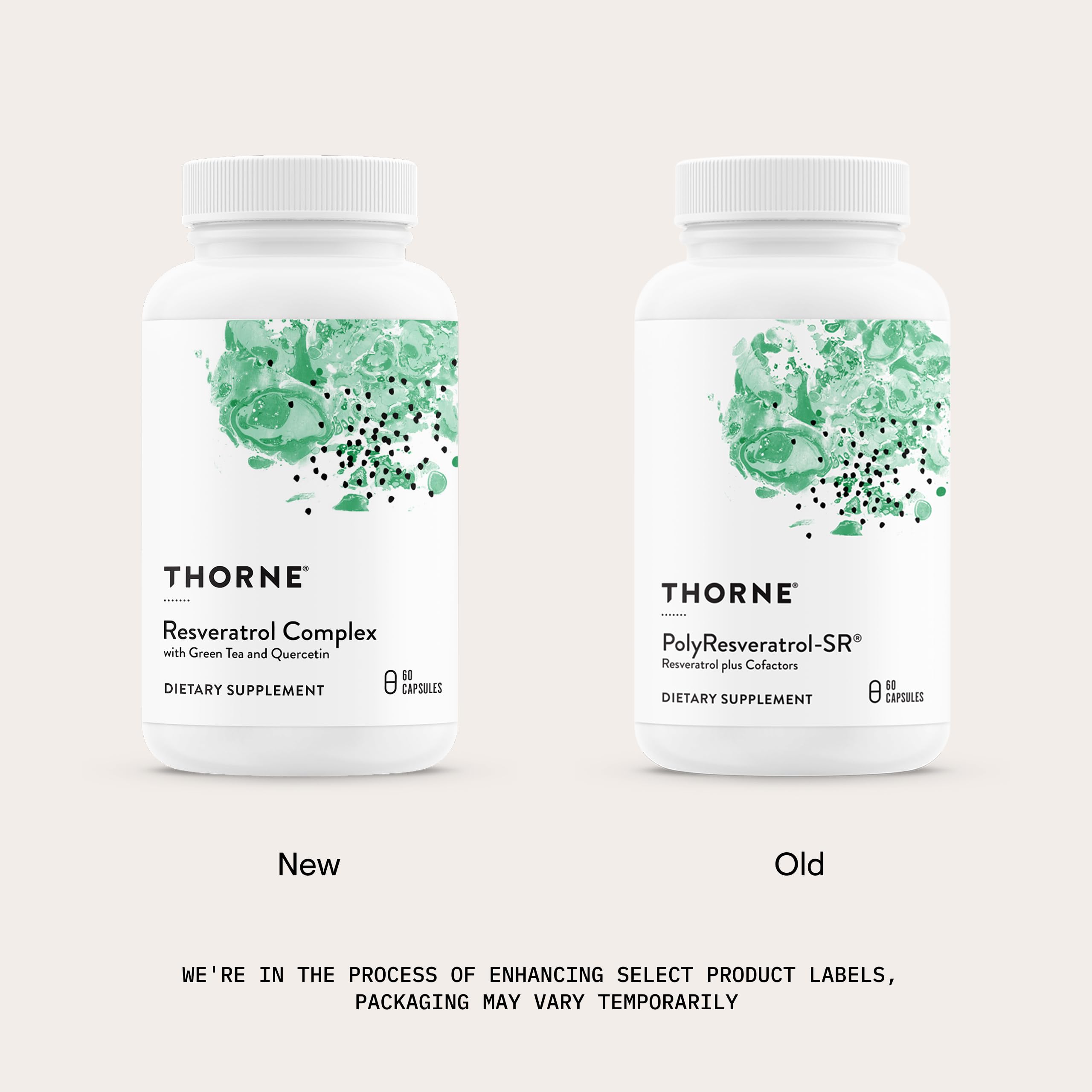 Green tea element visualizing everyday wellness support from Thorne Resveratrol Complex.