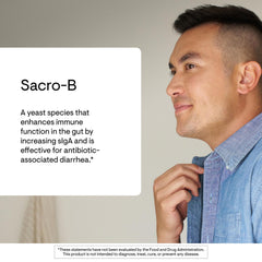 Capsules from THORNE Sacro-B Probiotic on a clean surface.