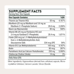 THORNE Stress B-Complex capsules closeup highlighting bioavailable B vitamins for energy.