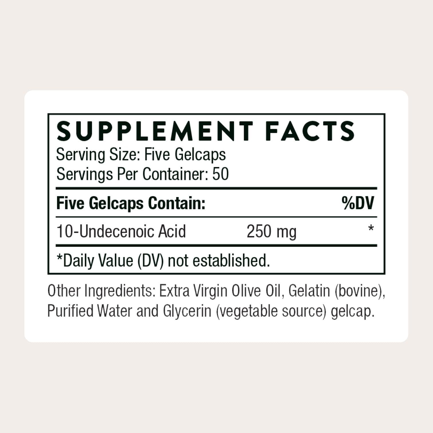 Close-up of THORNE gelcaps highlights a clean, gluten-free formula.