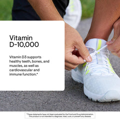 Front label of THORNE Vitamin D3 detailing gluten, dairy, and soy-free formula.