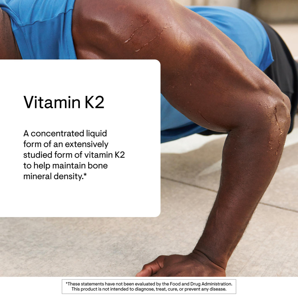 THORNE Vitamin K2 Liquid serving drops ready for simple self-dosing and routine integration.