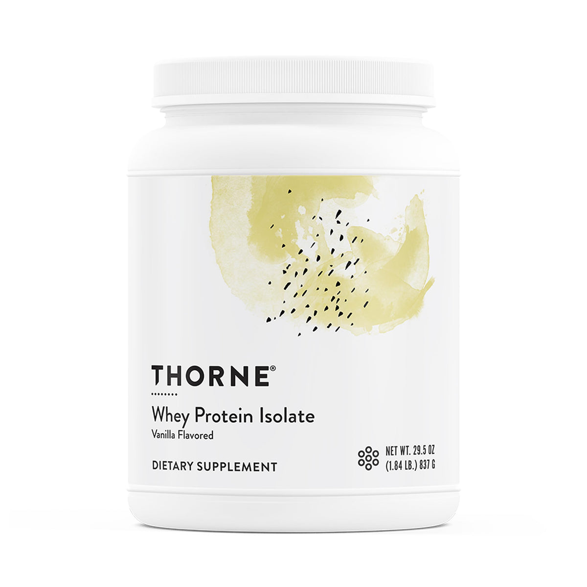 Thorne Whey Protein Isolate Vanilla powder for easy digestion and lean muscle support