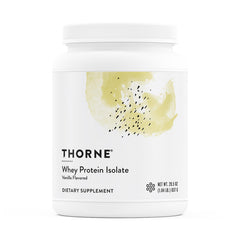 Thorne Whey Protein Isolate Vanilla powder for easy digestion and lean muscle support