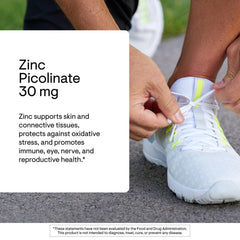 Thorne zinc bottle label closeup highlighting third-party certification.