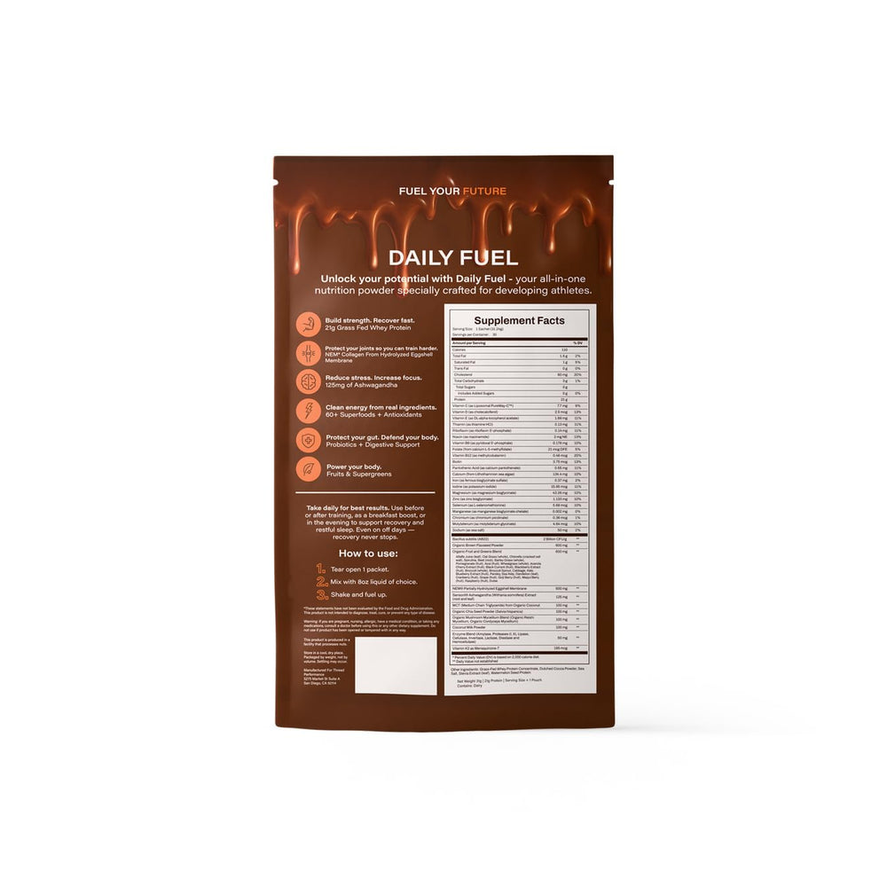 Serving of THREAD Performance Daily Fuel on the table shows convenient all-in-one nutrition.