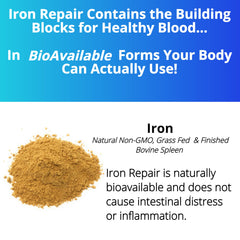 Three Arrows Iron Repair can be taken with food or without, image conveys flexibility.