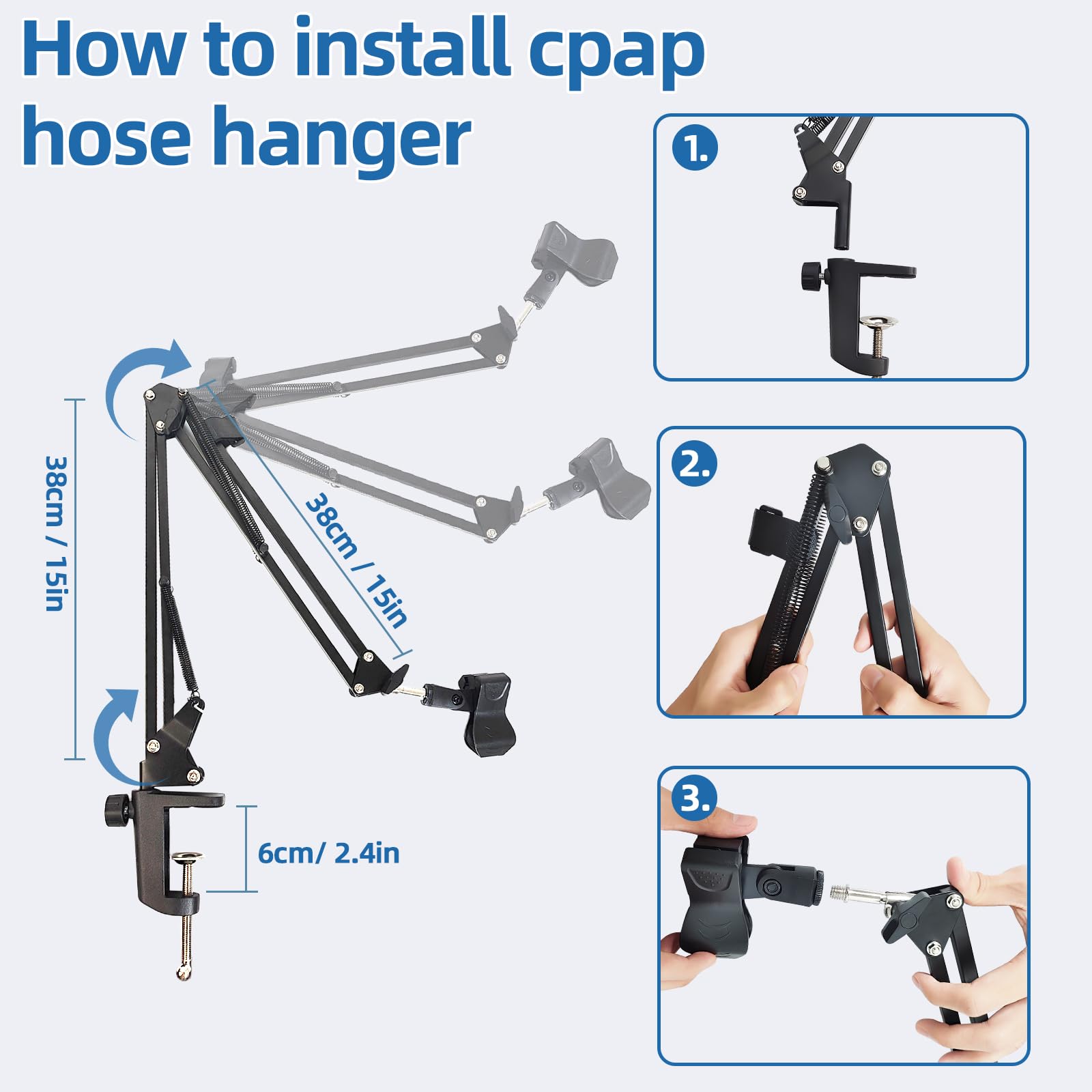 Anti-leak, anti-tangle design helps maintain hose position overnight.