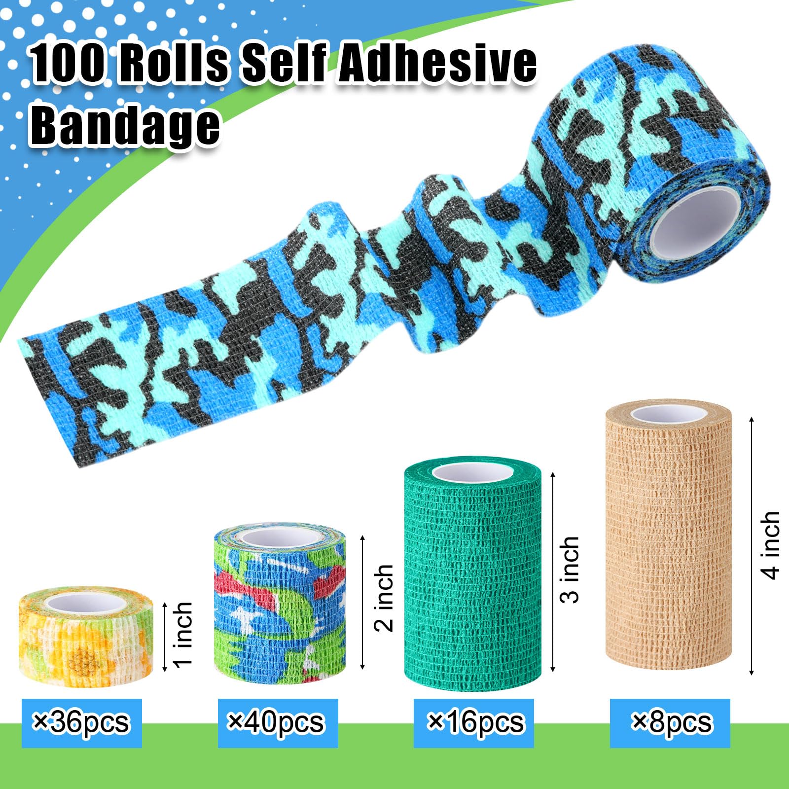 Threlaco self-adhesive bandage wrap, 2-inch, secure ankles during sports.