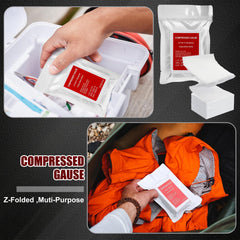 Threlaco travel-ready first aid kit components ready for on-the-go care.