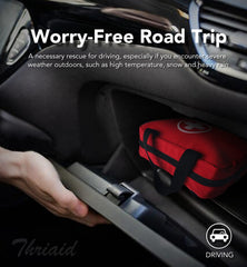 THRIAID emergency first-aid kit for home, car, and travel.