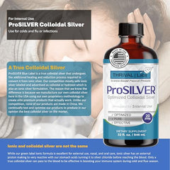Amber glass ProSILVER bottle conveys stability and freshness.