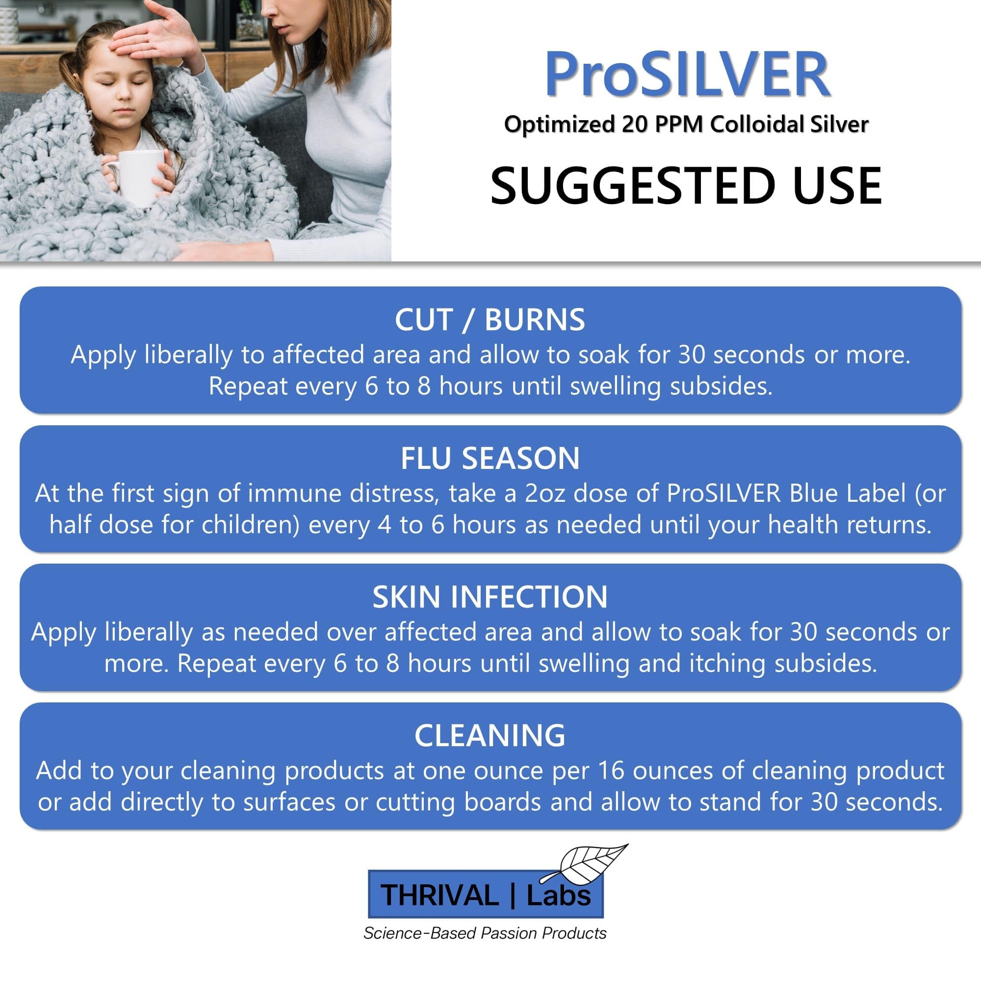 USA-made ProSILVER bottle reflects quality and safety.