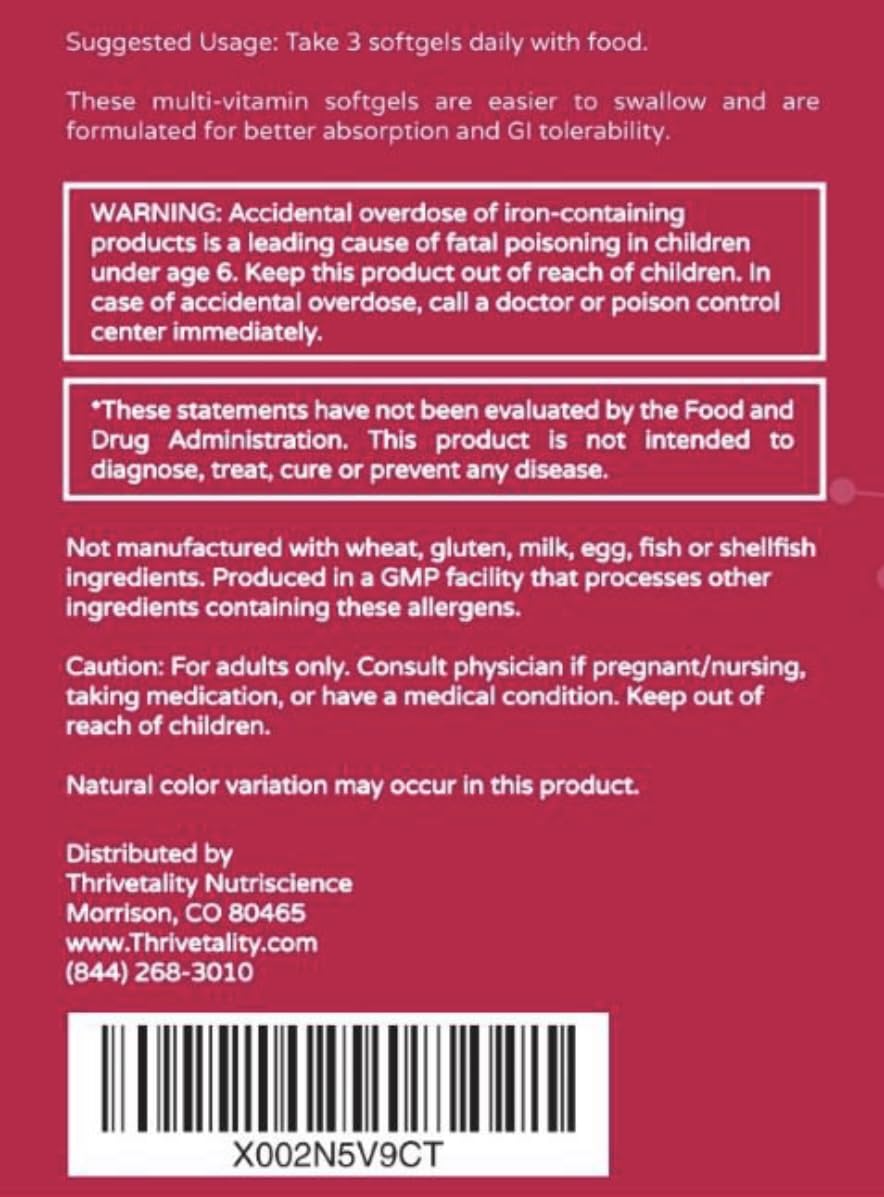 Thrivetality Nutriscience women's multivitamin daily-use scene for morning routine.