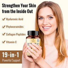 ThrivyThystle capsules pour shot highlighting fast-absorption liquid capsules.