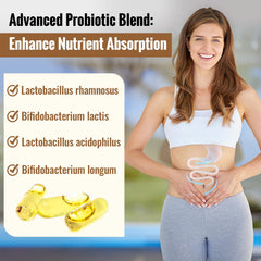 ThrivyThystle probiotic blend illustration indicating gut-friendly bacteria.