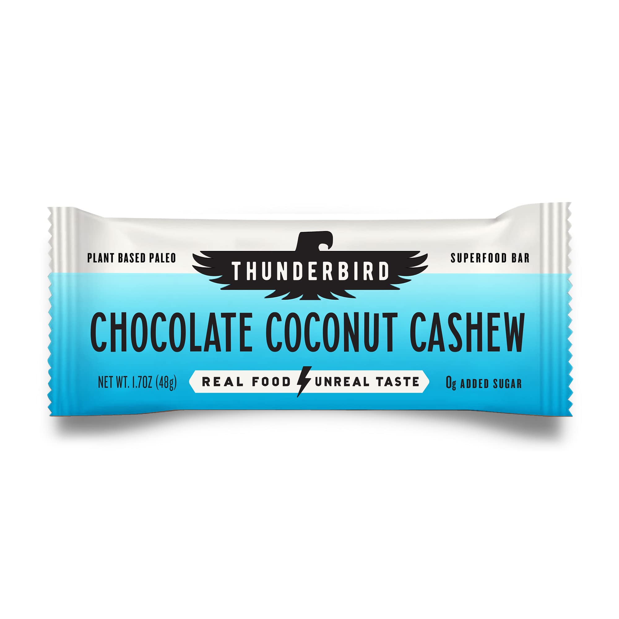Thunderbird Bars chocolate coconut cashew energy bar for on-the-go fueling.