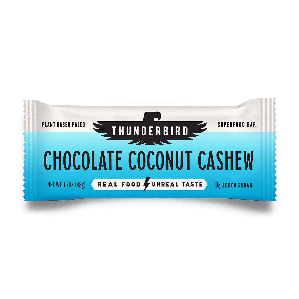 Thunderbird Bars chocolate coconut cashew energy bar for on-the-go fueling.