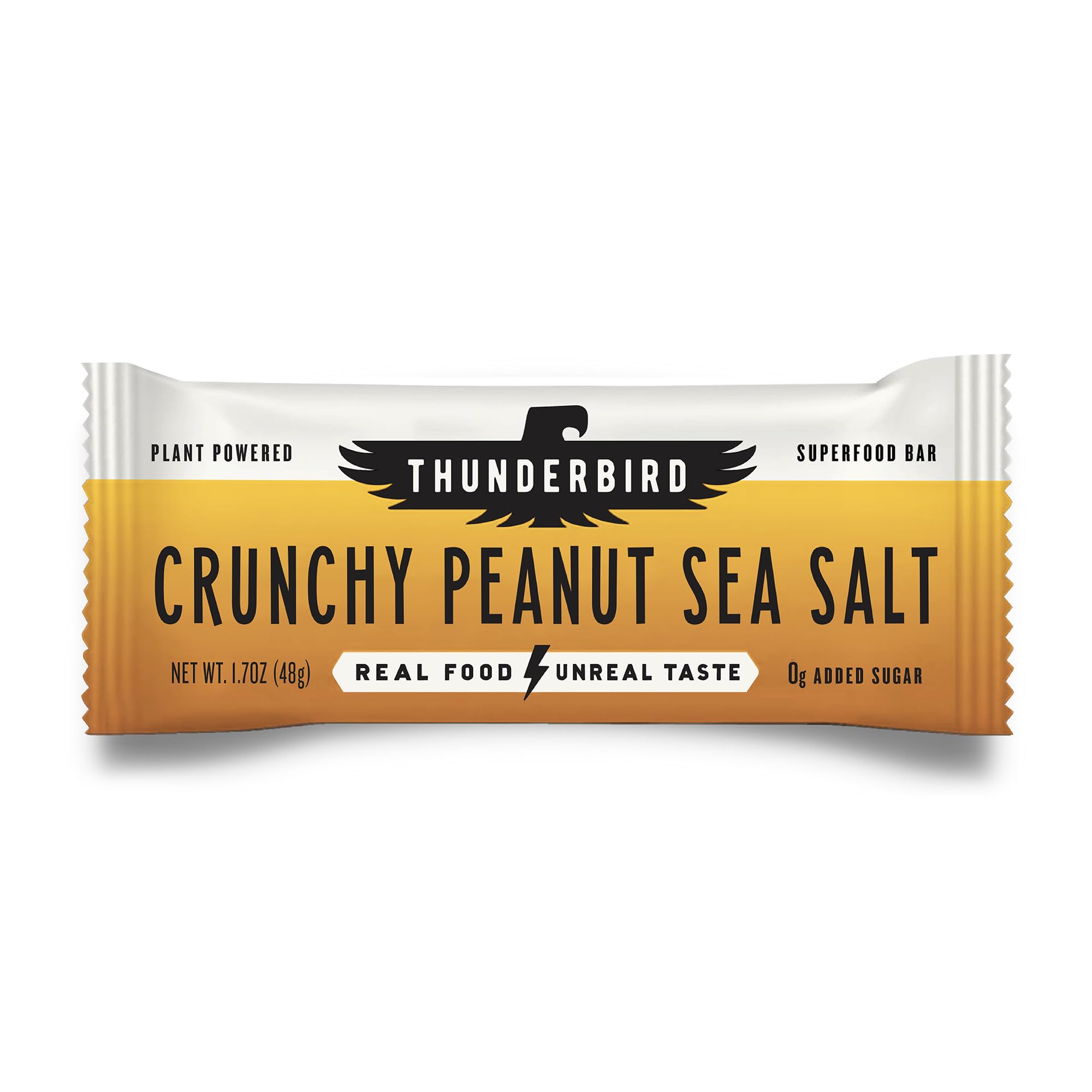 Thunderbird Bars Crunchy Peanut Butter bar, gluten-free protein snack for active days.