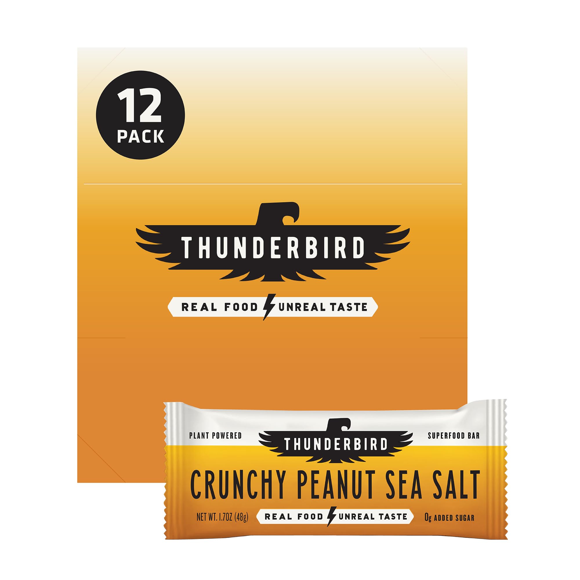 Hand holding Thunderbird Bars 1.7 oz bar, convenient snack.