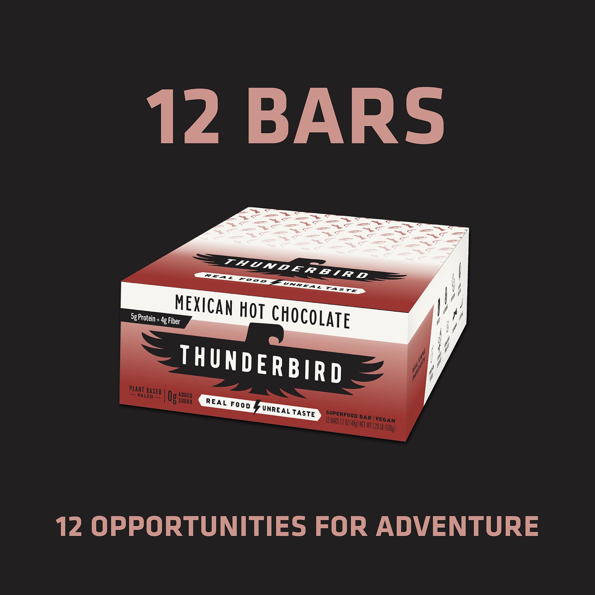 Thunderbird Bars 1.7 oz packaging for portable snacking
