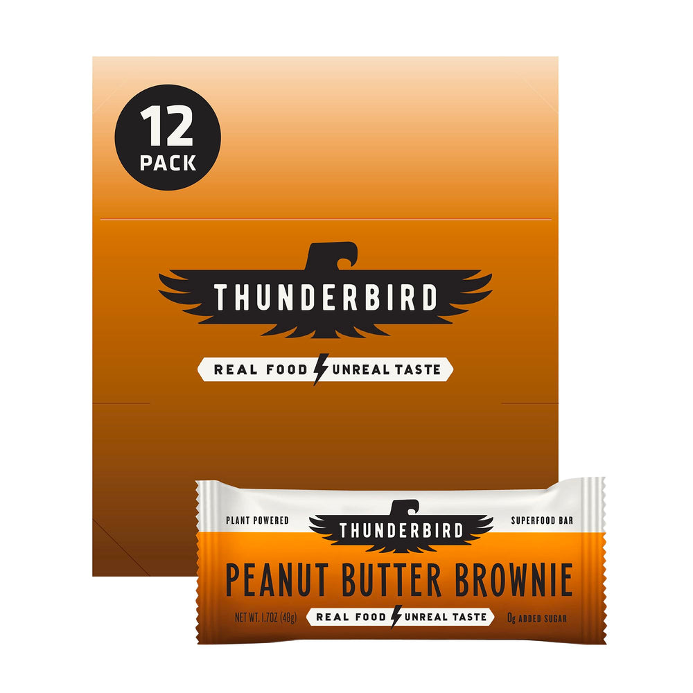 Thunderbird Bars packaging shows convenient 1.7 oz bar for on-the-go snacking