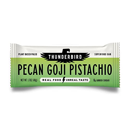 Thunderbird Bars pecan-goji-pistachio front view for on-the-go energy