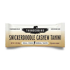 Thunderbird Bars Snickerdoodle Cashew Tahini packaging showing an on-the-go energy snack