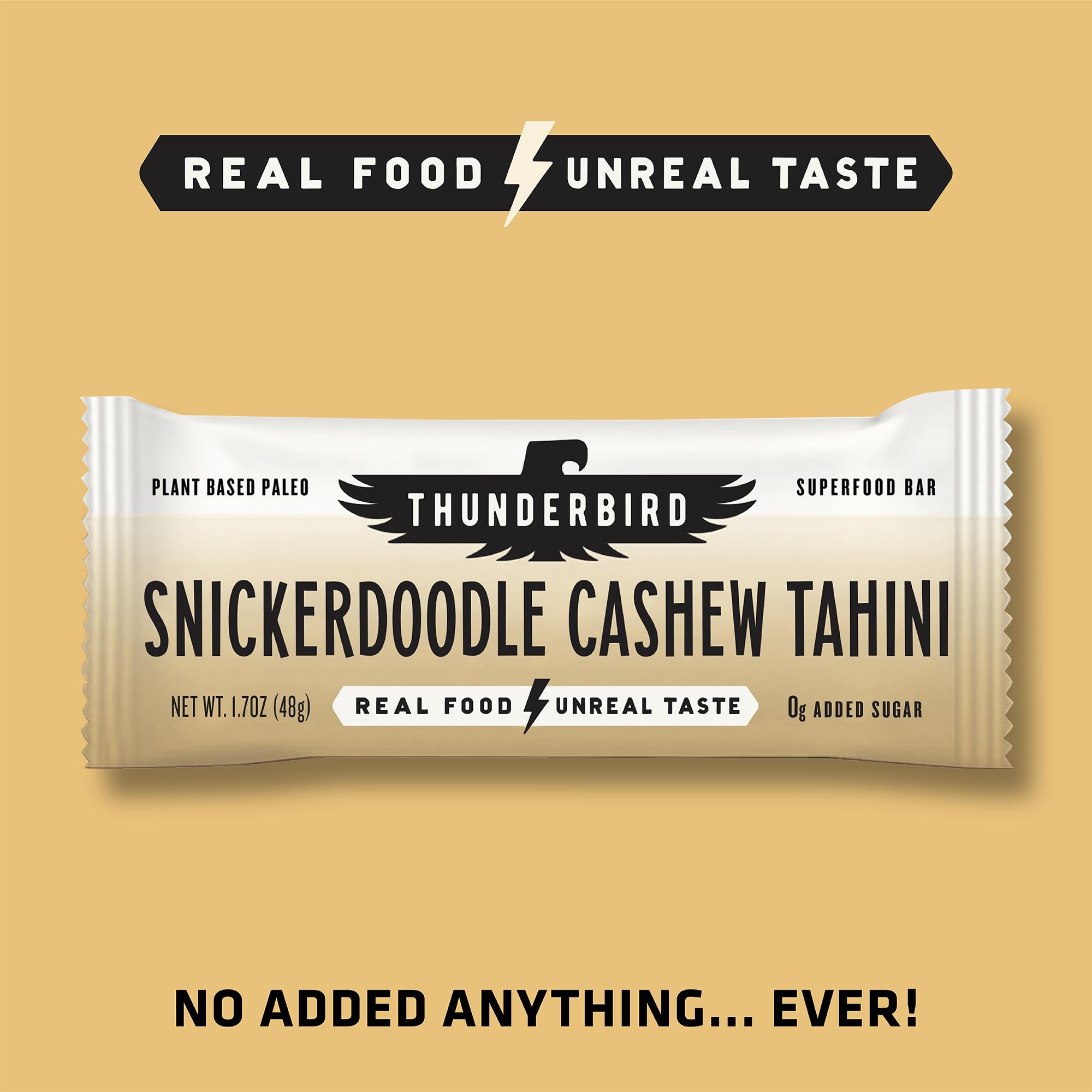Aroma and chewy texture of Thunderbird Bars Snickerdoodle Cashew Tahini